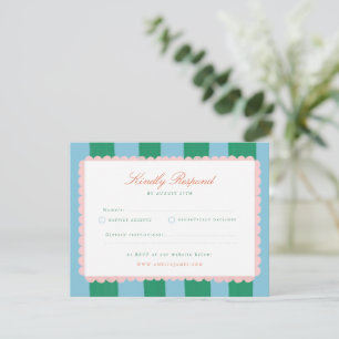 Coquette Charm Handmålad Bröllops-RSVP OSA Kort