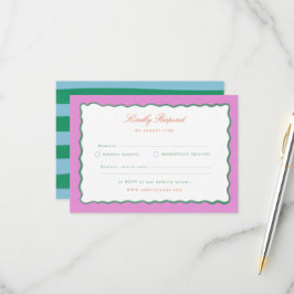 Coquette Charm Handmålad Bröllops-RSVP OSA Kort