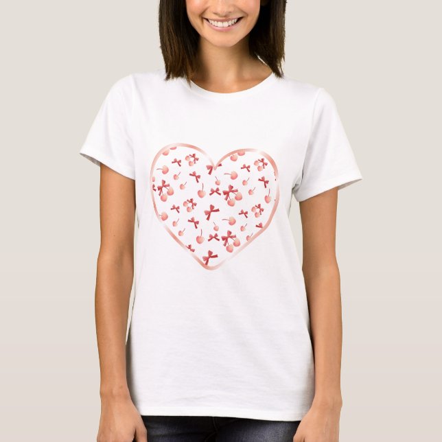 Coquette Cherries: Love in Every Detail T Shirt (Framsida)