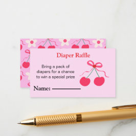 Coquette Cherries med bows Baby Shower Tilläggskort