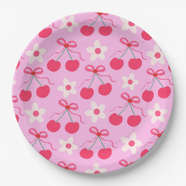 Coquette Cherries med Red Bows and White Flowers