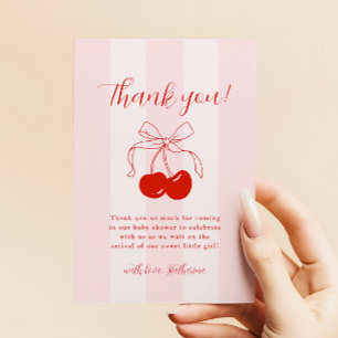 Coquette Cherry Baby Shower Tack Kort