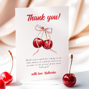 Coquette Cherry Baby Shower Tack Kort