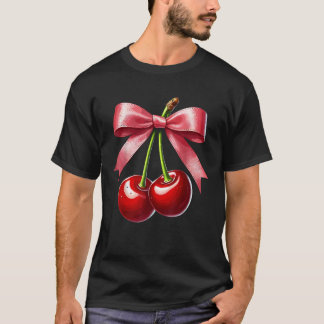 Coquette Cherry Bow Aesthetic T Shirt