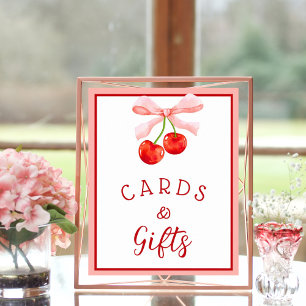 Coquette Cherry Cards & Gifts Sign Poster
