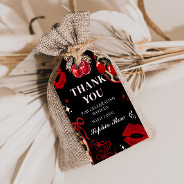 Coquette Cherry Cheetah Birthday Gift Tags Presentetikett