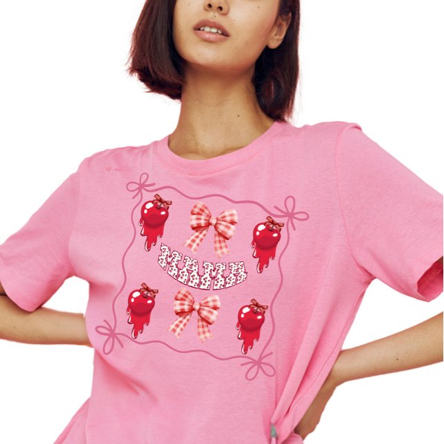 Coquette Cherry Mamma Mors dag Gift T Shirt (Skapare uppladdad)