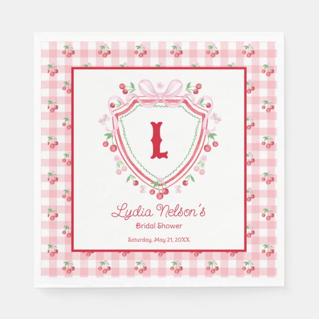 Coquette Cherry Monogam Möhippa Pappersservett (Framsidan)