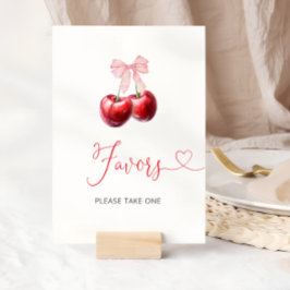 Coquette Cherry on Top Baby Shower-favoriter Poster