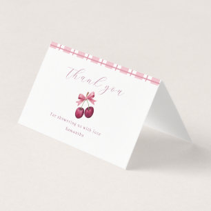 Coquette Cherry On Top Baby Shower tackkort Kort