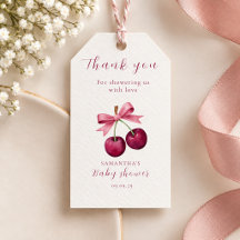 Coquette Cherry On Top Baby Shower tacktagg