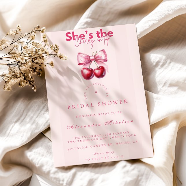 Coquette Cherry On Top Möhippa Inbjudningar (Skapare uppladdad)