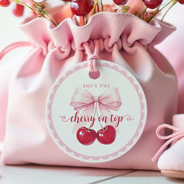 Coquette Cherry på Top Baby Shower Gåvor Etiketter