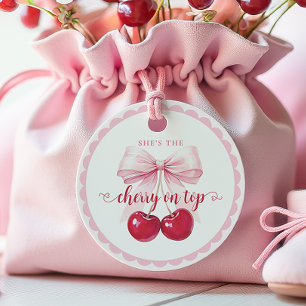 Coquette Cherry på Top Baby Shower Gåvor Etiketter