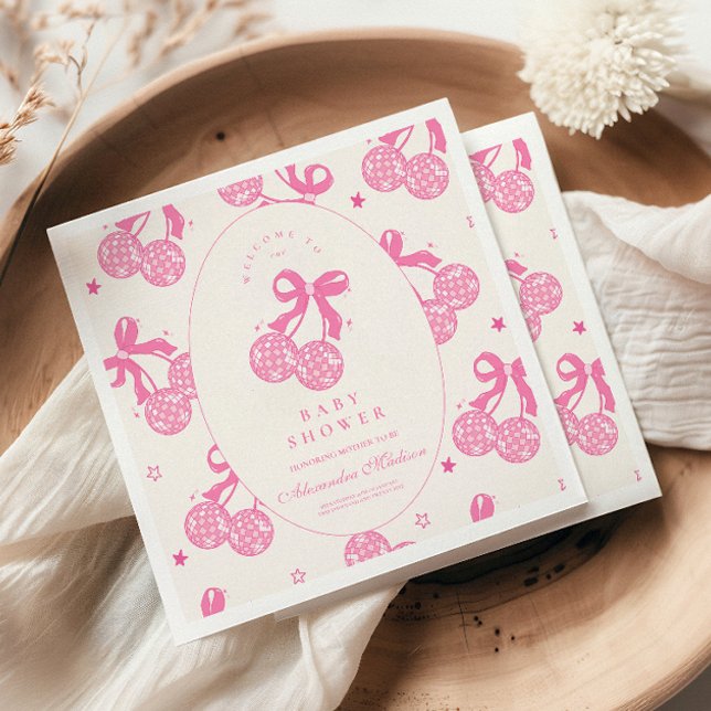 Coquette Cherry på Top Baby Shower Pappersservett (Skapare uppladdad)