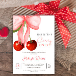 Coquette Cherry på Top Flicka Shower-inbjudan Inbjudningar