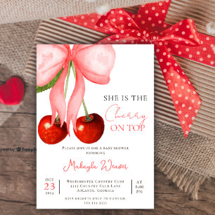 Coquette Cherry på Top Flicka Shower-inbjudan Inbjudningar
