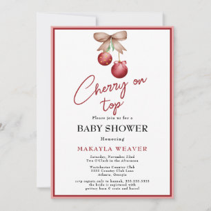 Coquette Cherry på Top Flicka Shower-inbjudan Inbjudningar