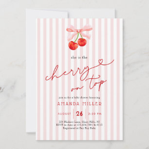 Coquette Cherry på Top Flicka Shower Inbjudningar