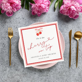 Coquette Cherry på Top Flicka Shower Pappersservett