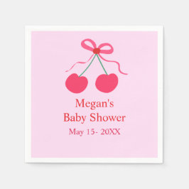 Coquette Cherry på Top Girl Baby Shower Pappersservett