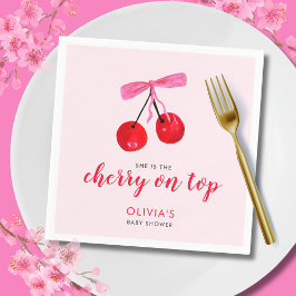 Coquette Cherry på toppen Flickor Baby Shower Pappersservett