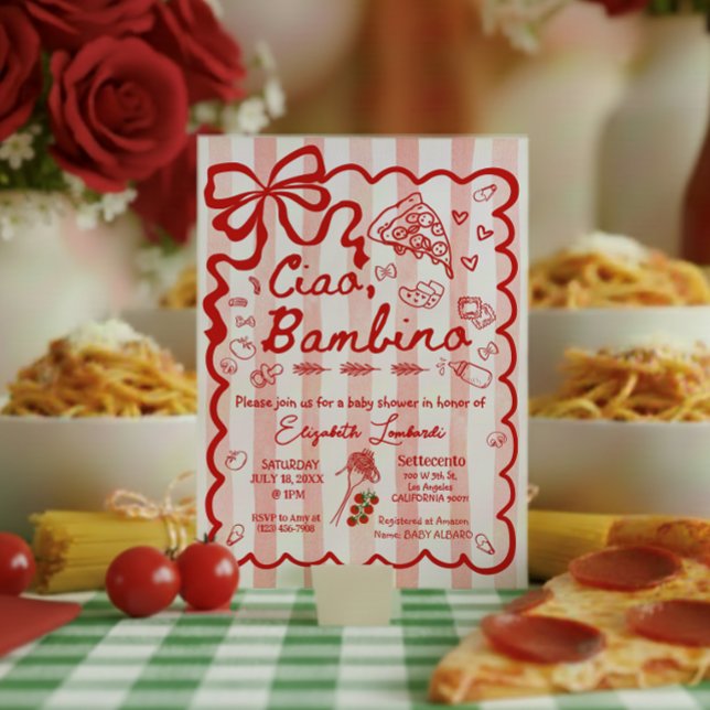 Coquette Ciao Bambino Italienska Tema Inbjudningar (Skapare uppladdad)