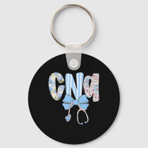 Coquette Cna Nurse Blue Blommigt Stethoscope Bow Nyckelring
