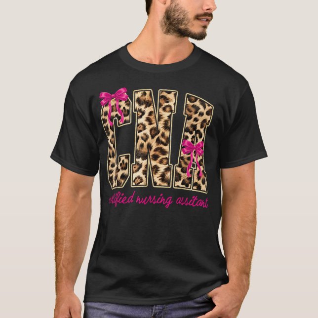 Coquette Cna Sjuksköterska Leopard Certifierad Omv T Shirt (Framsida)