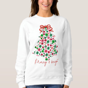 Coquette-Core Blommigt Julgran med bin T Shirt