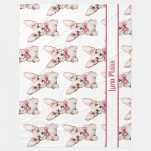 Coquette Corgi Costumizable Namn Fleecefilt