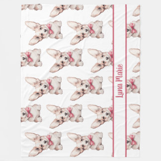 Coquette Corgi Costumizable Namn Fleecefilt