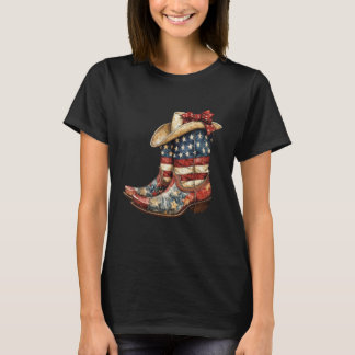 Coquette Cowgirl 4th Of July Boots Western Cowgirl T Shirt