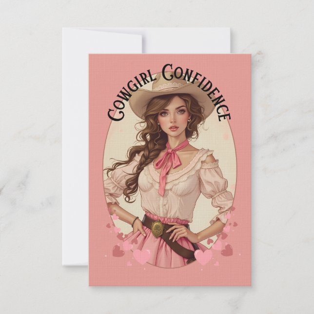 Coquette Cowgirl Westernare Mode Porträtt Tack Kort (Framsida)