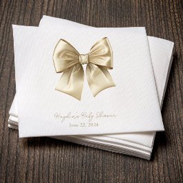 Coquette Cream Bow Personlig Napkin Pappersservett