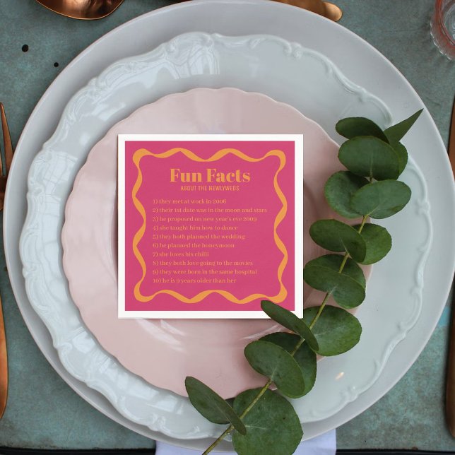 Coquette Curvy Ribbon Retro Bröllop Pappersservett (Skapare uppladdad)