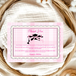 Coquette Cute Rosa Bow Studenten Tack Kort