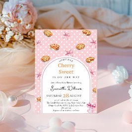 Coquette Cutie Paj Sweet Rosa Bow Baby Shower Inbjudningar