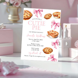 Coquette Cutie Paj Sweet Rosa Bow Baby Shower Inbjudningar