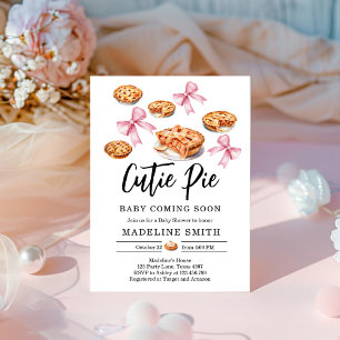 Coquette Cutie Paj Sweet Rosa Bow Baby Shower Inbjudningar