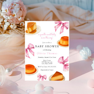Coquette Cutie quesillo Sweet Rosa Bow Baby Shower Inbjudningar