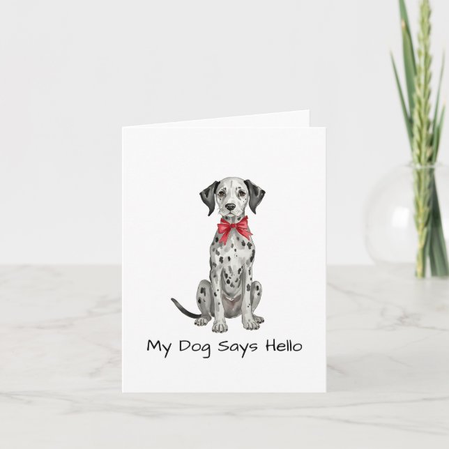 Coquette Dalmatian Puppy Watercolor Kort (Framsida)