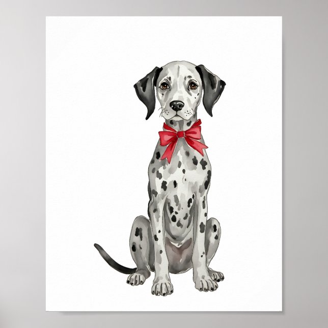 Coquette Dalmatian Puppy Watercolor Poster (Framsidan)
