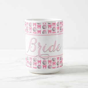 Coquette Disco Bollar Rosa Bows Bröllop Bride Gift Kaffemugg