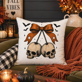 Coquette Dödskallebåge Halloween-illustration Kudde