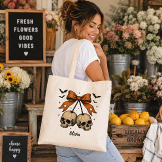 Coquette Dödskallebåge Personlig Totebag Tygkasse