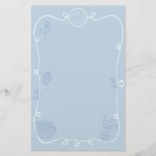 Coquette Doodle Ribbon Ram Brevpapper