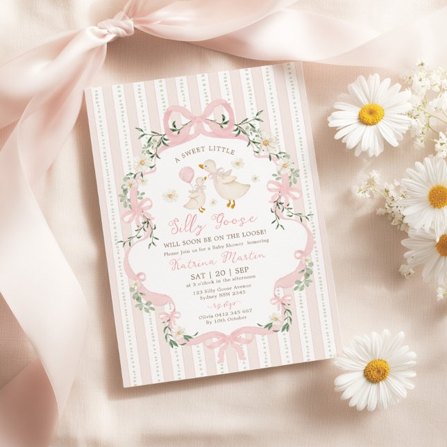 Coquette Dum Anka Rosa Flicka Baby Shower Inbjudningar (Skapare uppladdad)