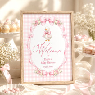 Coquette Dumma Gås Baby Shower Välkommen Poster