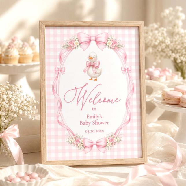 Coquette Dumma Gås Baby Shower Välkommen Poster (Skapare uppladdad)